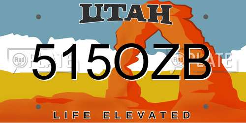 515OZB Utah License Plate