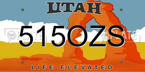 515OZS Utah License Plate