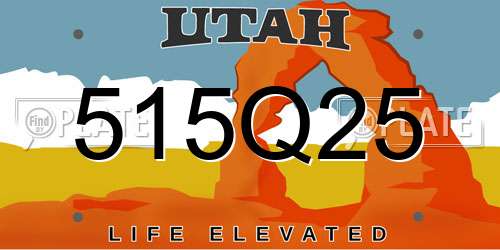 515Q25 Utah License Plate