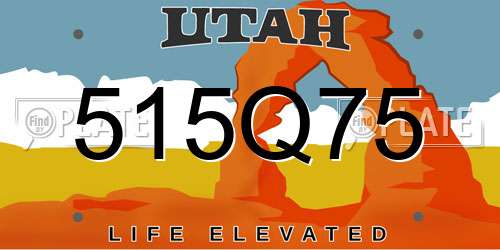 515Q75 Utah License Plate