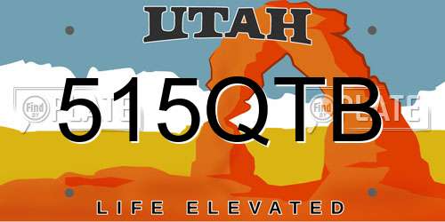 515QTB Utah License Plate