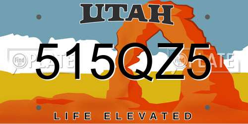 515QZ5 Utah License Plate