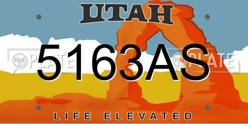 5163AS Utah License Plate