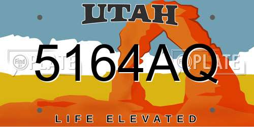 5164AQ Utah License Plate