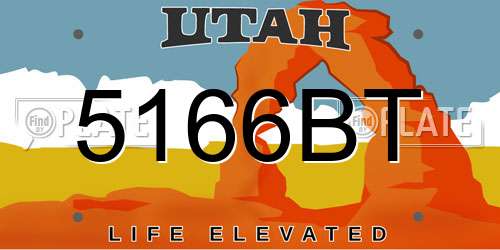 5166BT Utah License Plate
