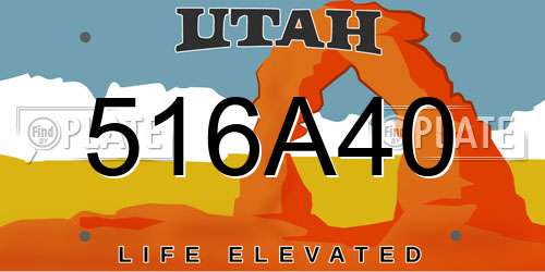 516A40 Utah License Plate