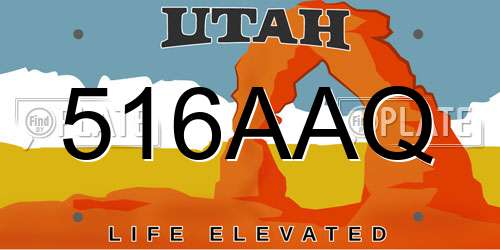 516AAQ Utah License Plate