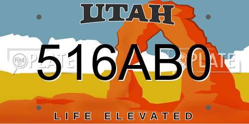 516AB0 Utah License Plate