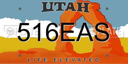 516EAS Utah License Plate