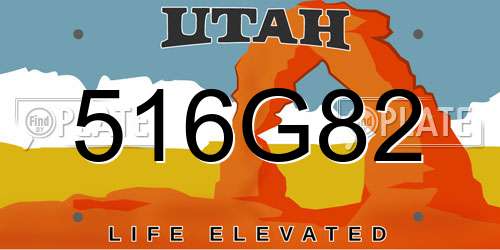 516G82 Utah License Plate