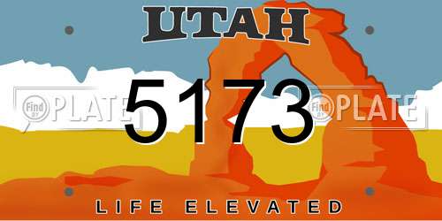 5173 Utah License Plate