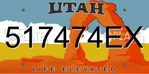 517474EX Utah License Plate