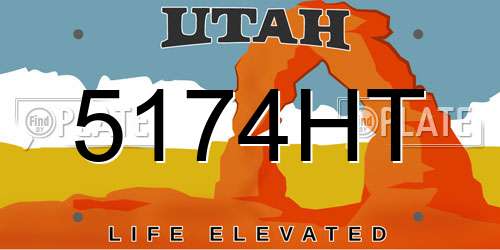 5174HT Utah License Plate
