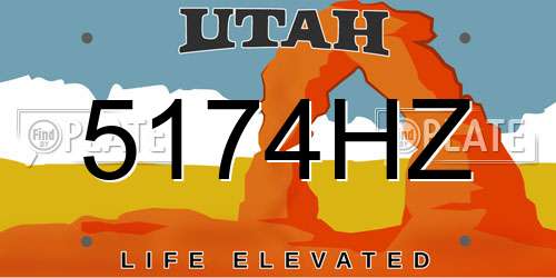 5174HZ Utah License Plate
