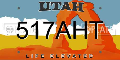 517AHT Utah License Plate
