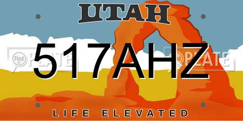 517AHZ Utah License Plate