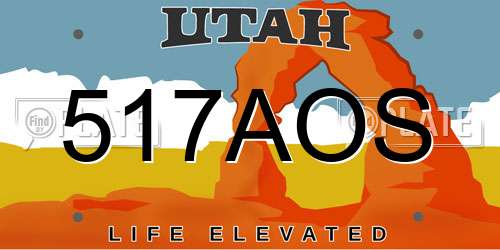 517AOS Utah License Plate