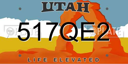 517QE2 Utah License Plate