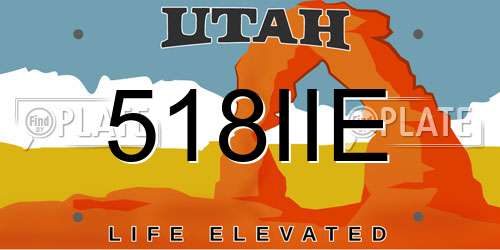 518IIE Utah License Plate