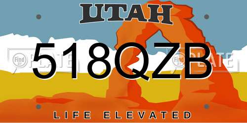 518QZB Utah License Plate
