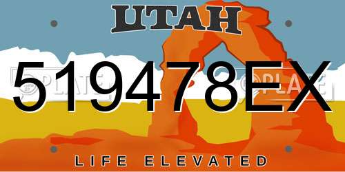 519478EX Utah License Plate
