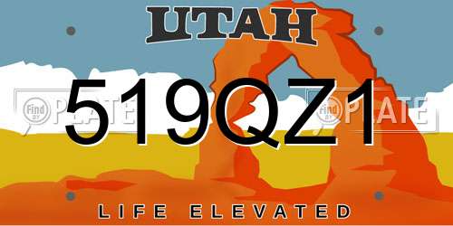 519QZ1 Utah License Plate