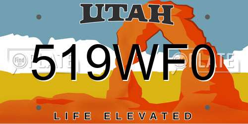 519WF0 Utah License Plate
