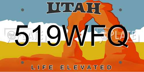 519WFQ Utah License Plate