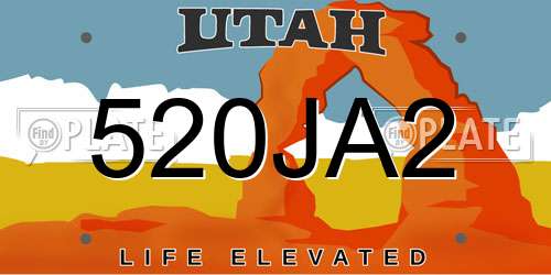 520JA2 Utah License Plate