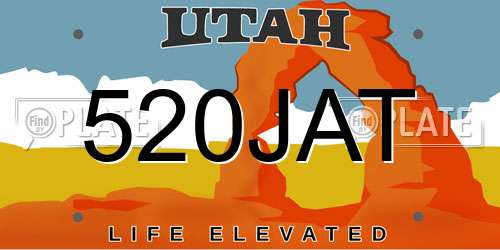 520JAT Utah License Plate