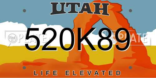 520K89 Utah License Plate