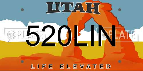 520LIN Utah License Plate