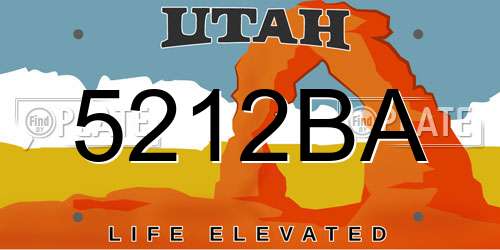 5212BA Utah License Plate