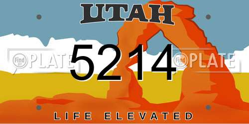 5214 Utah License Plate