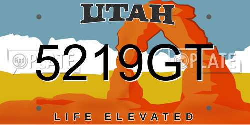 5219GT Utah License Plate