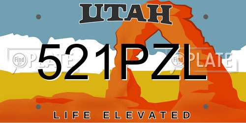 521PZL Utah License Plate