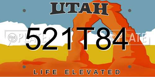 521T84 Utah License Plate