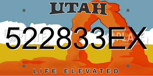 522833EX Utah License Plate