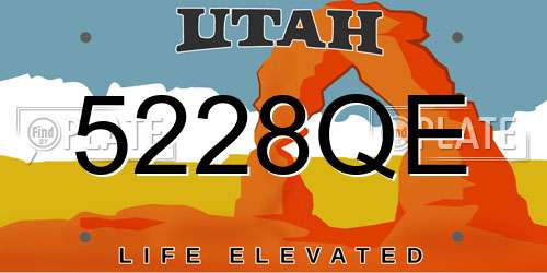 5228QE Utah License Plate