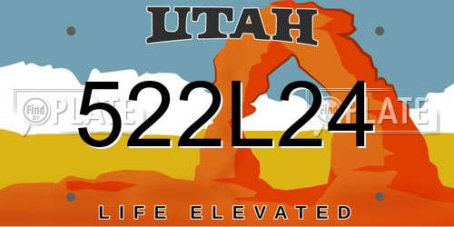 522L24 Utah License Plate