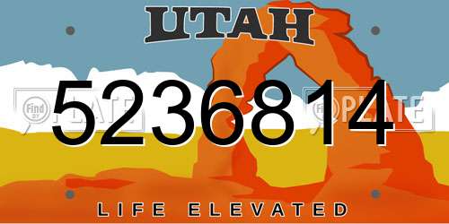 5236814 Utah License Plate
