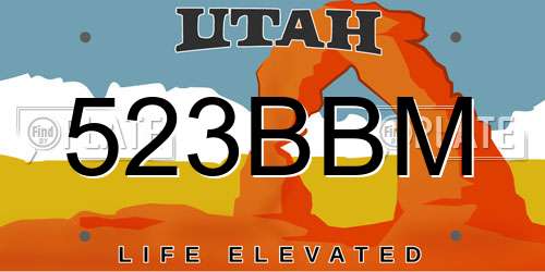 523BBM Utah License Plate