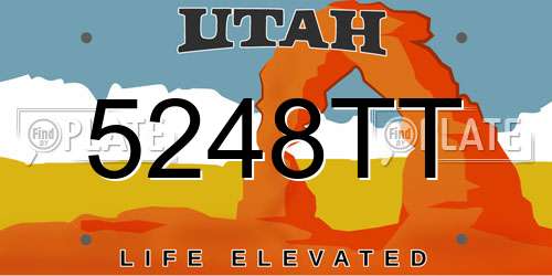 5248TT Utah License Plate