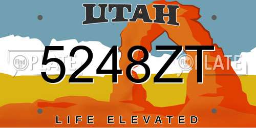 5248ZT Utah License Plate