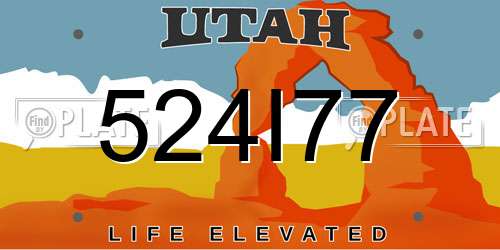 524I77 Utah License Plate