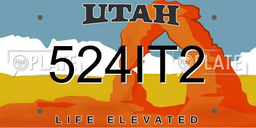 524IT2 Utah License Plate