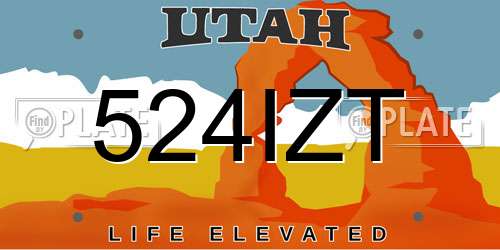 524IZT Utah License Plate