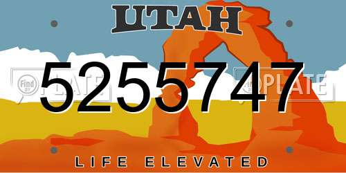 5255747 Utah License Plate