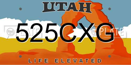 525CXG Utah License Plate