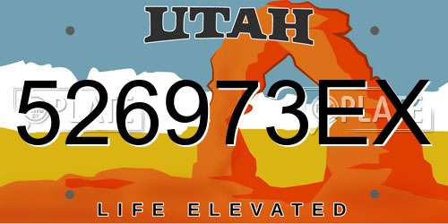 526973EX Utah License Plate